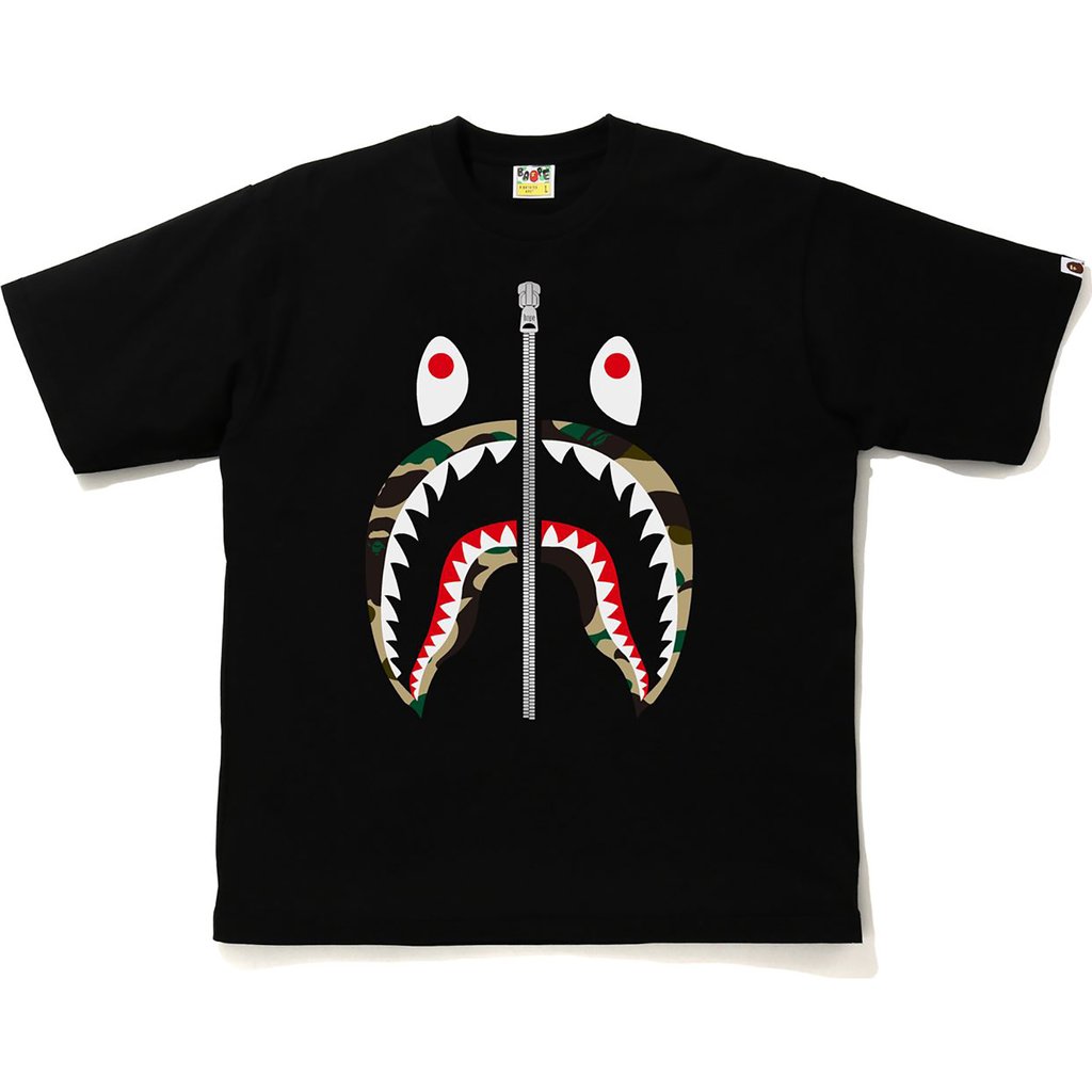 Bape Color Camo Shark "Black/Green" Tee