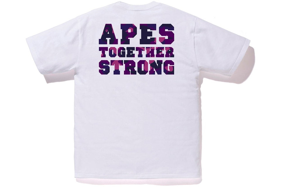 Bape Camo College ATS "White/Purple" Tee